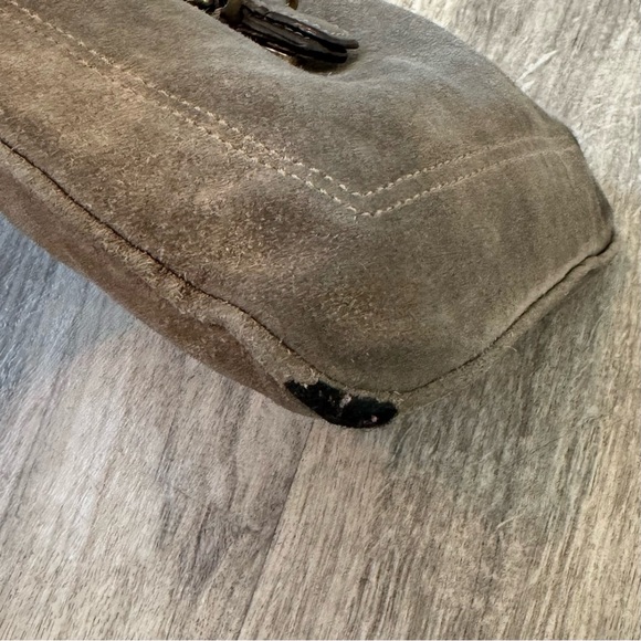 COACH VINTAGE Brown / Taupe Suede Hamilton Crossbody / Slingback Bag - EUC - Picture 9 of 16